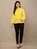 Begumpan Flower Emboridery Top - Yellow