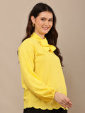 Begumpan Flower Emboridery Top - Yellow