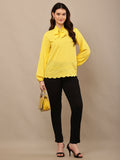 Begumpan Flower Emboridery Top - Yellow