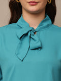 Begumpan Flower Emboridery Top - Turquoise
