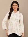 Begumpan Flower Embroidery Jacket - White