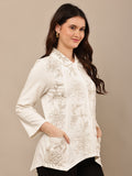 Begumpan Flower Embroidery Jacket - White