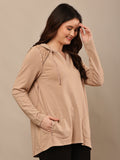 Begumpan Premium Pullover Acid Wash Hoodie - Tan