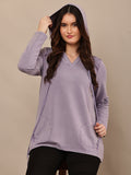 Begumpan Premium Pullover Acid Wash Hoodie - Lavender