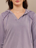 Begumpan Premium Pullover Acid Wash Hoodie - Lavender