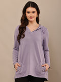 Begumpan Premium Pullover Acid Wash Hoodie - Lavender