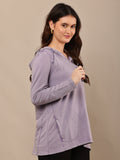 Begumpan Premium Pullover Acid Wash Hoodie - Lavender