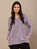 Begumpan Premium Pullover Acid Wash Hoodie - Lavender