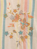 Begumpan Striped Shirt with Floral Embroidery - Cream
