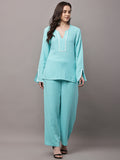 Begumpan Premium Co-ord Set - Aqua