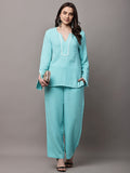 Begumpan Premium Co-ord Set - Aqua