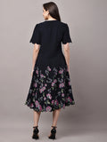 Begumpan Floral Printed Dress - Black