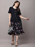 Begumpan Floral Printed Dress - Black
