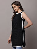 Begumpan Solid Embroidered Dress - Black
