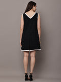Begumpan Solid Embroidered Dress - Black