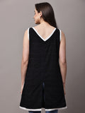 Begumpan Solid Embroidered Dress - Black