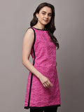 Begumpan Solid Embroidered Dress - Pink
