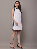 Begumpan Solid Embroidered Dress - White