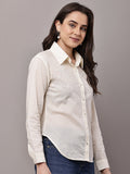 Begumpan Cotton Tree Beaded Shirt - Cream