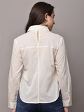 Begumpan Cotton Tree Beaded Shirt - Cream