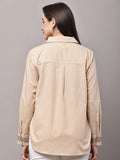 Begumpan Cotton Tree Embroidered Shirt - Beige