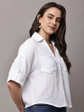 Begumpan Double Cloth Shirt - White