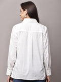 Begumpan White Shirt with Flower Embroidery - White