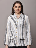 Begumpan Striped Jacket - Brown